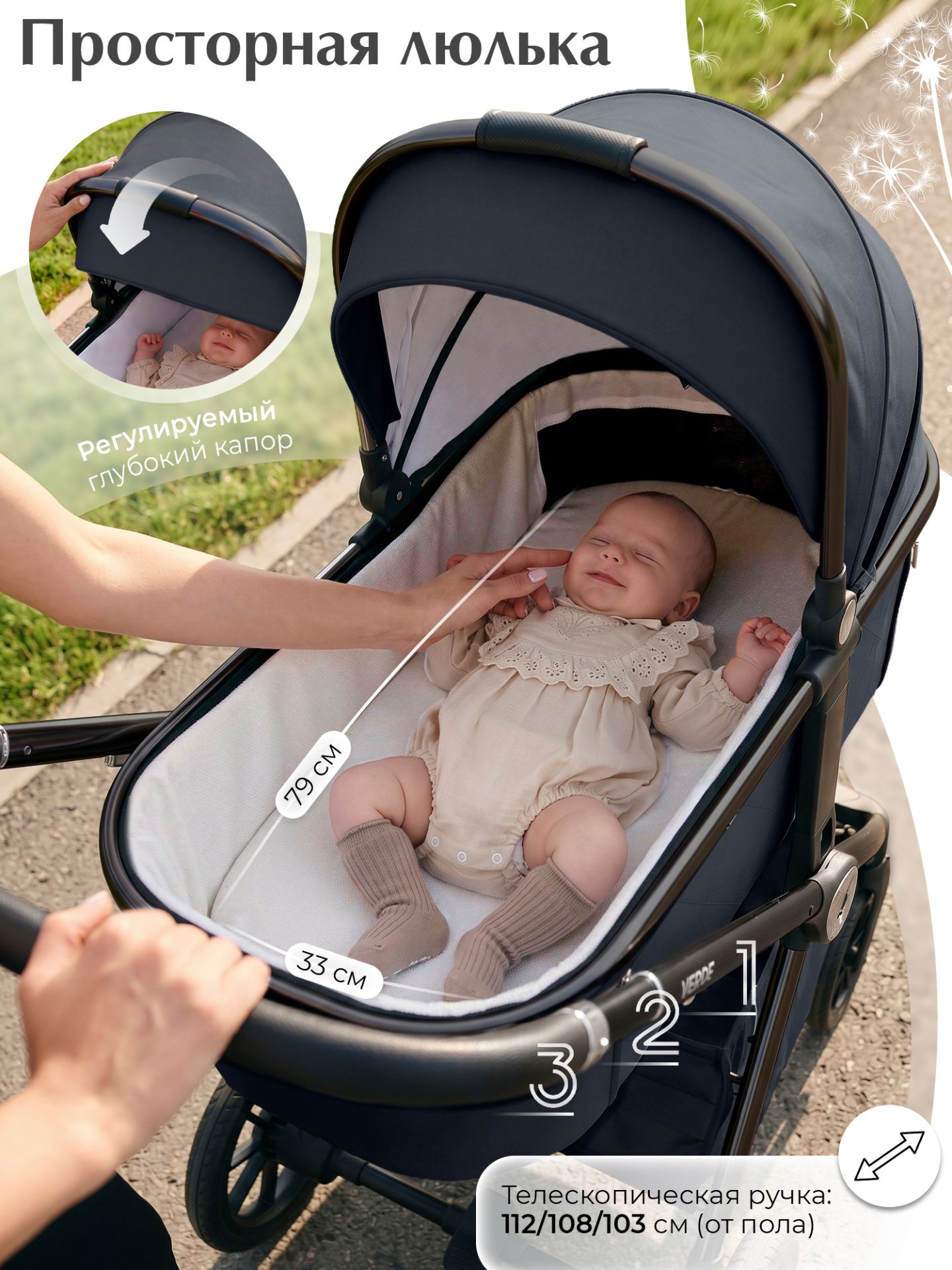 Коляска 3в1 Sweet Baby Verde Blue (Black Glossy)