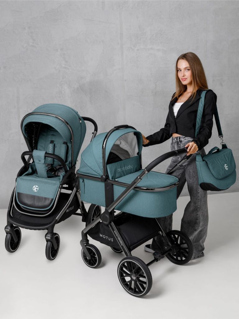 Коляска детская 2 в 1 Amarobaby Motus, бирюзовый