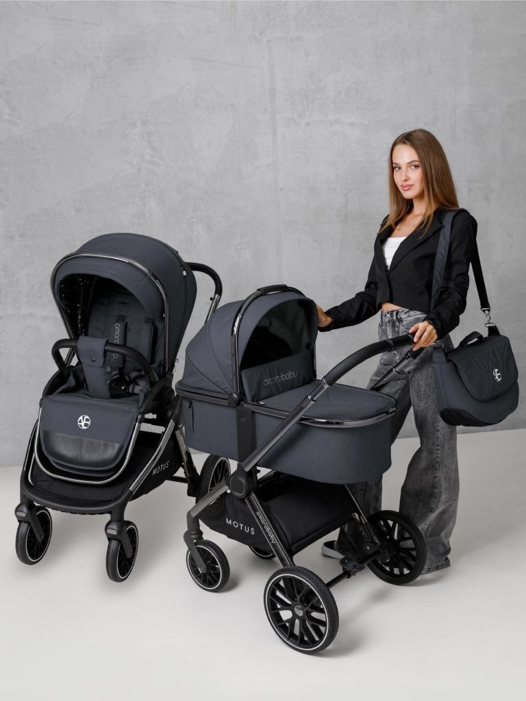 Коляска детская 2 в 1 Amarobaby Motus, серый
