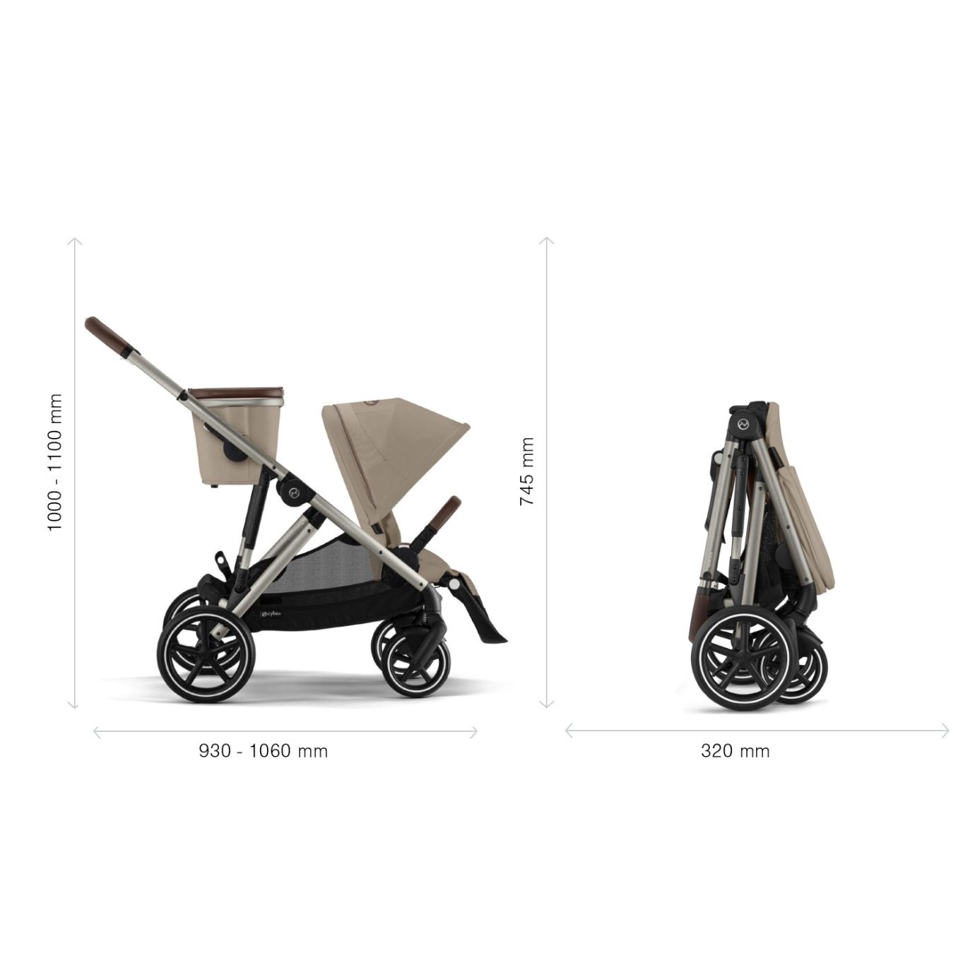 Прогулочная коляска для двойни Cybex Gazelle S BLK 2024
