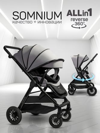 Прогулочная коляска с реверсивным блоком Somnium серый