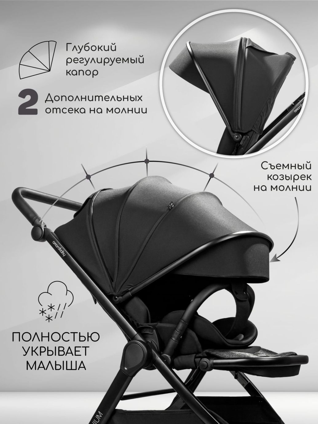 Прогулочная коляска с реверсивным блоком Somnium черная