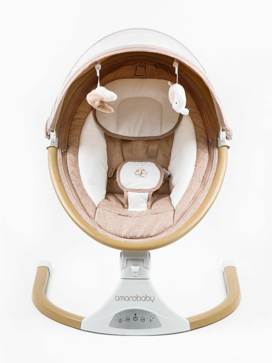 Электронные качели детские AMAROBABY ERGO SWING, бежевый