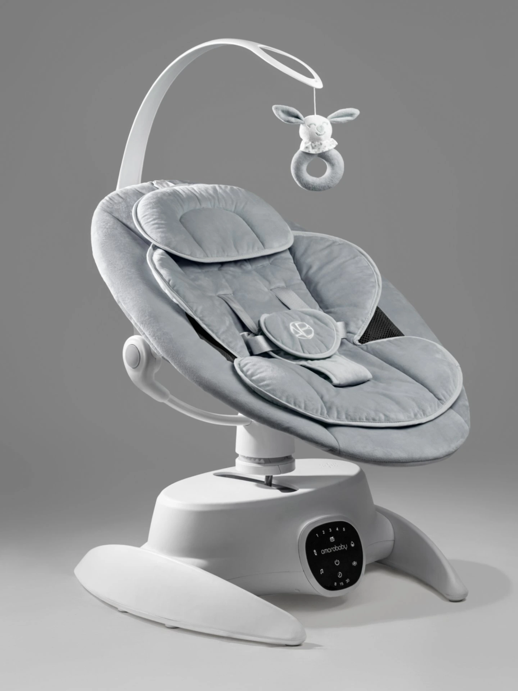 Качели электронные детские Smart swing, серый