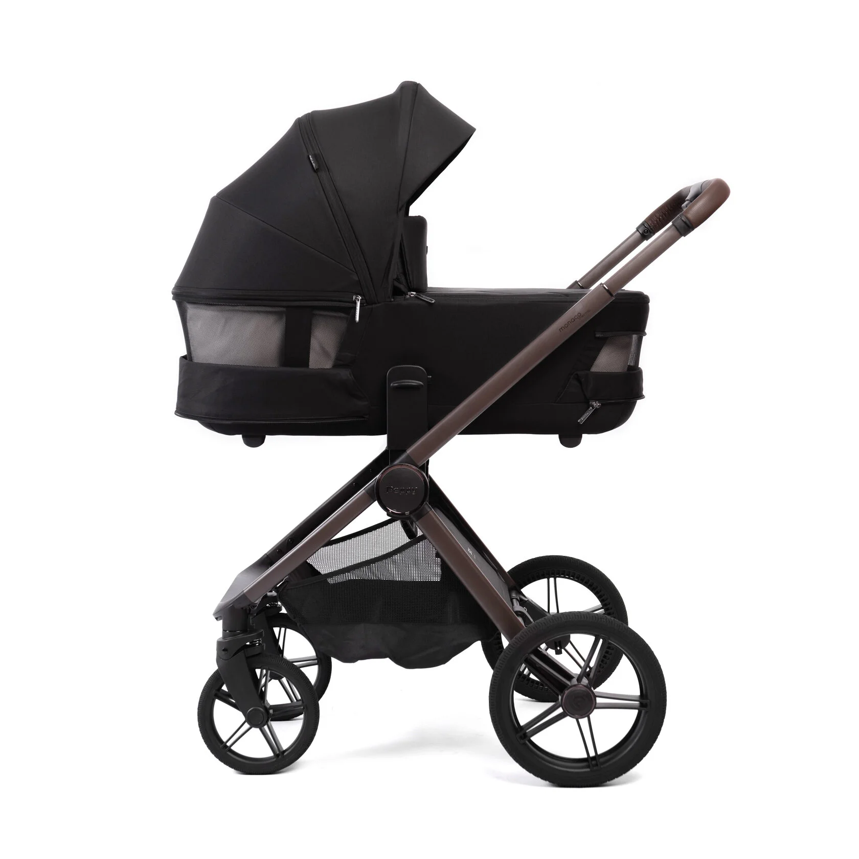 Коляска 2в1 Peppy Monaco Thermo Black (рама серо-коричневая)