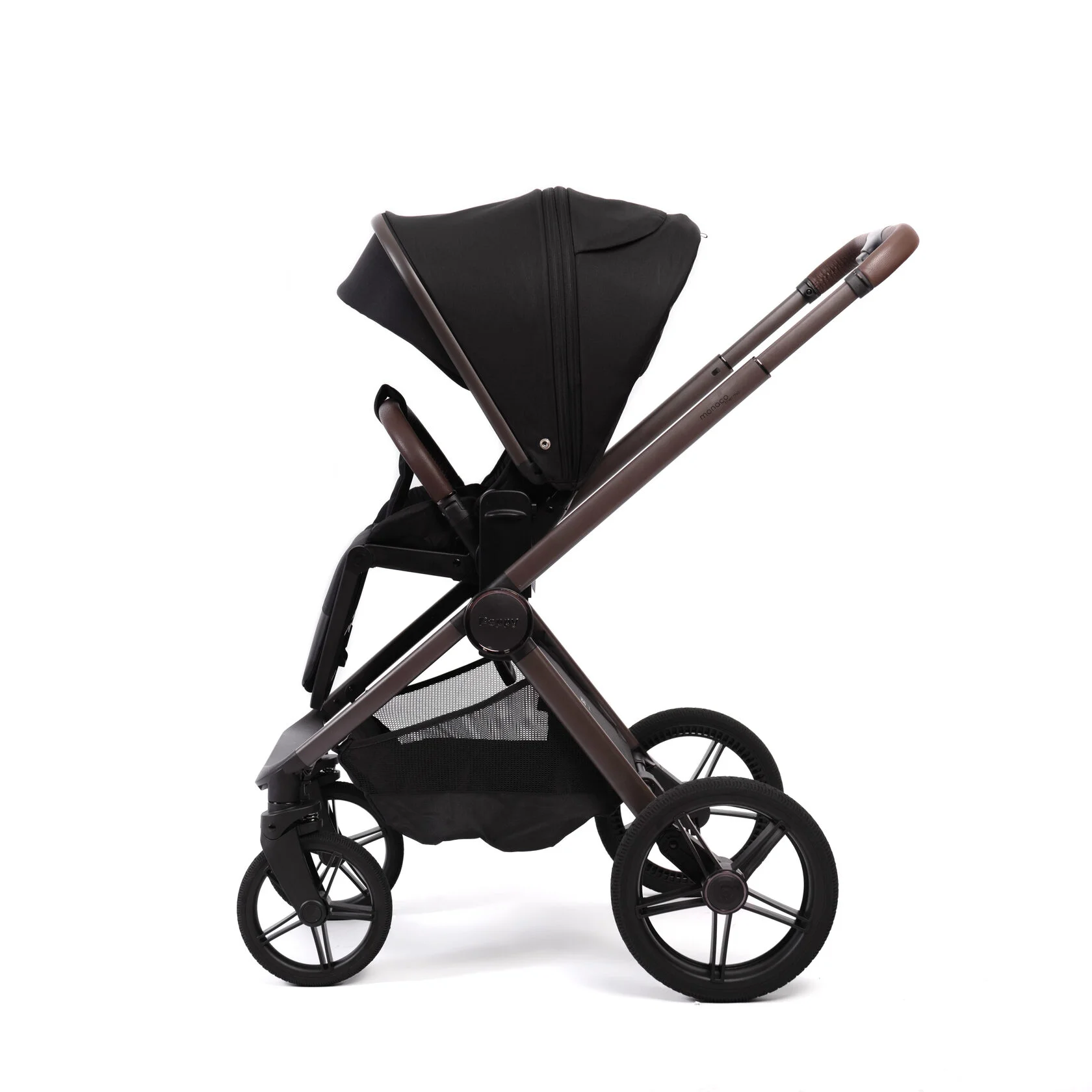 Коляска 2в1 Peppy Monaco Thermo Black (рама серо-коричневая)