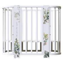 Кровать детская Indigo Baby Line 5 в 1 с поперечным маятником листочки