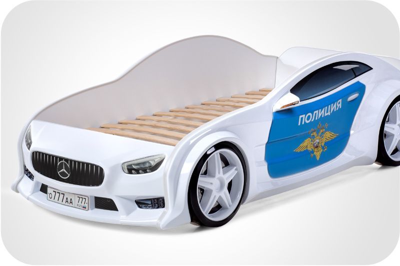 Кровать машина объемная (3d) EVO "МЕРСЕДЕС" полиция