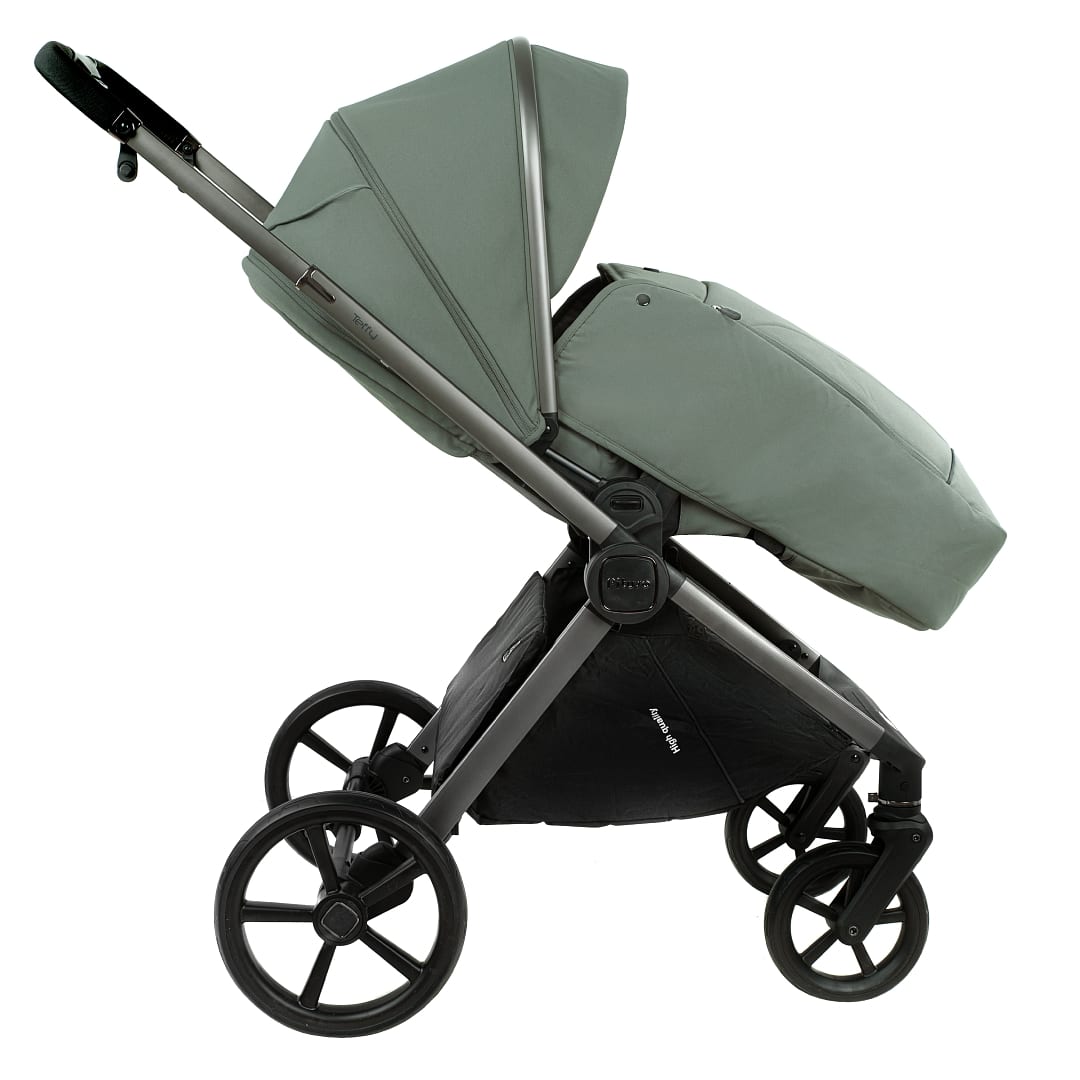 Коляска 2 в1 Teffy короб+прогулка Sage Green/Graphite