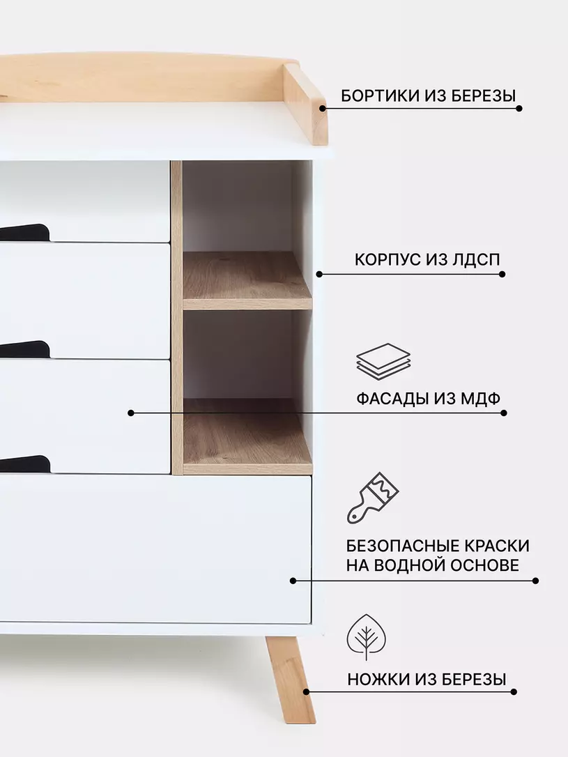 Комод Rant Lago Pro 800/4 CLOUD WHITE