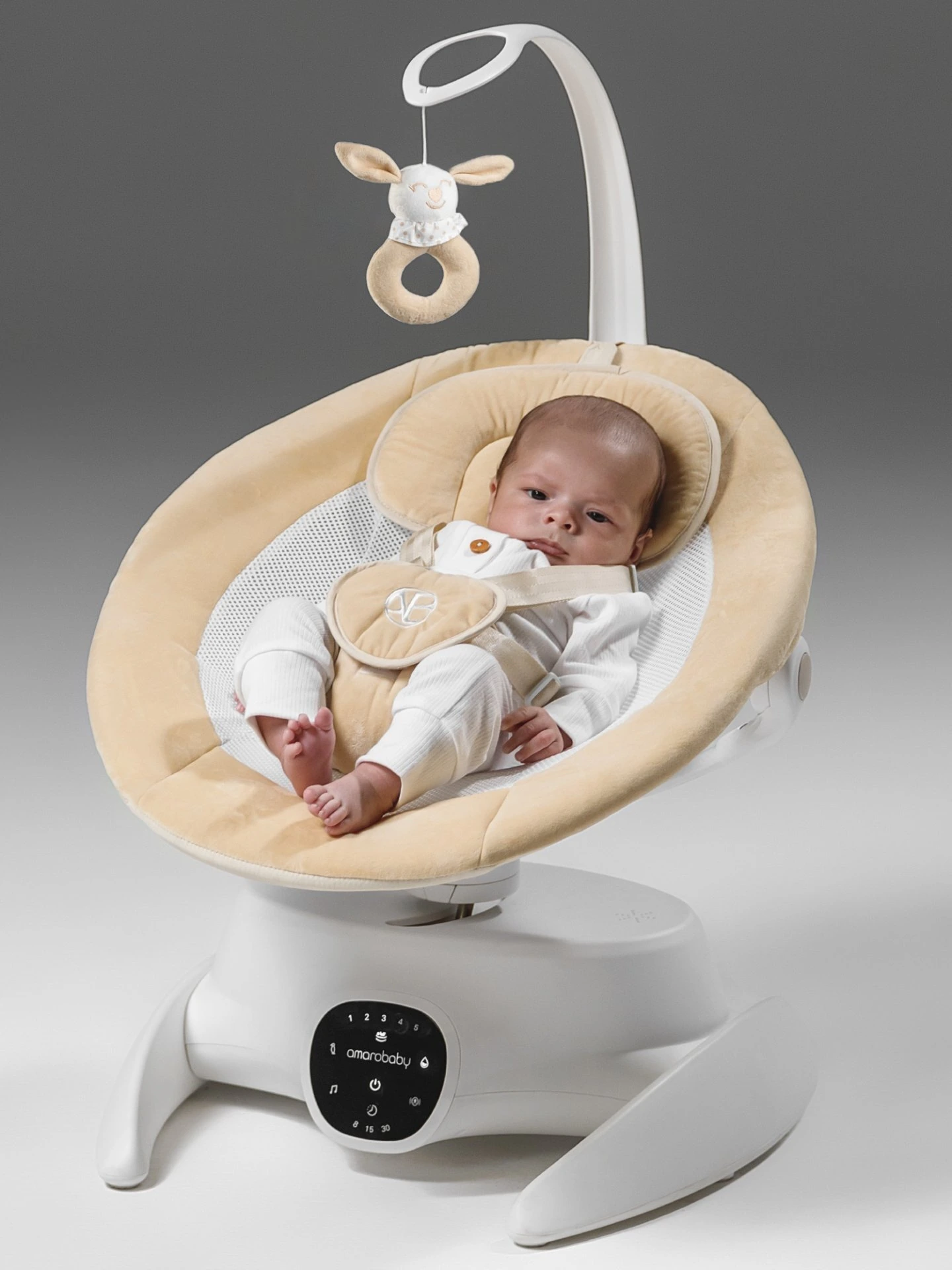 Качели электронные детские Smart swing, бежевый