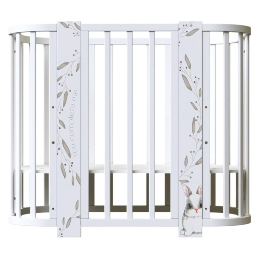 Кровать детская Indigo Baby Line 5 в 1 с поперечным маятником зайка